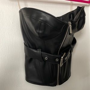 House of CB Faux leather bustier. XS